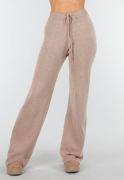 OP=OP.06.NL Beige Gebreide Loungebroek