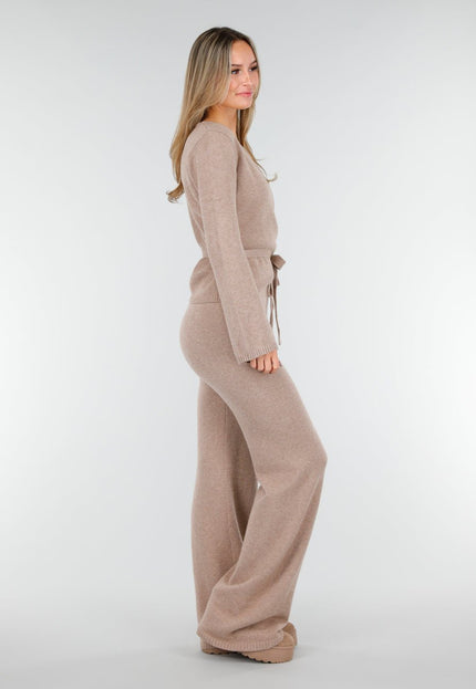 OP=OP.06.NL Beige Gebreide Loungebroek