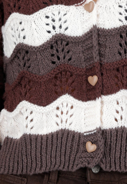 NEW191125 Bruin-Beige Gestreept Vest