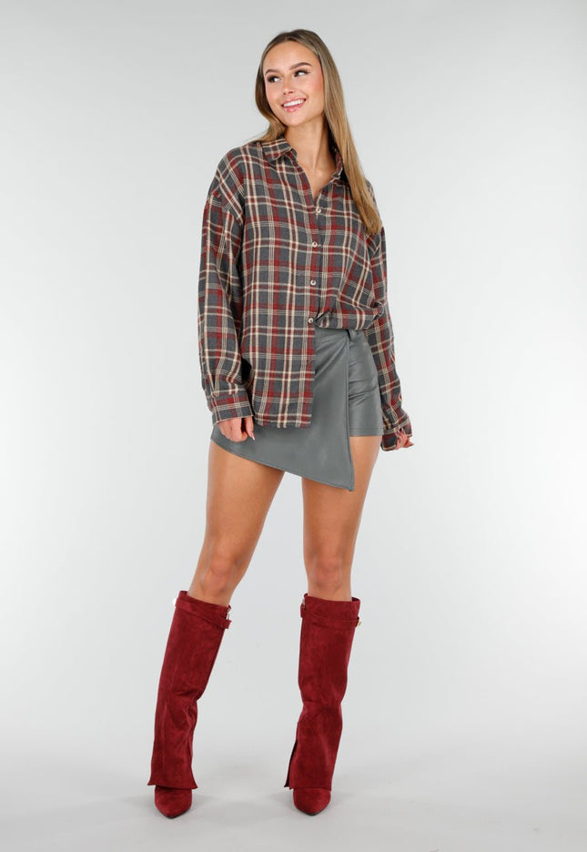 NEW191125 Donkergroene Asymmetrische Skort