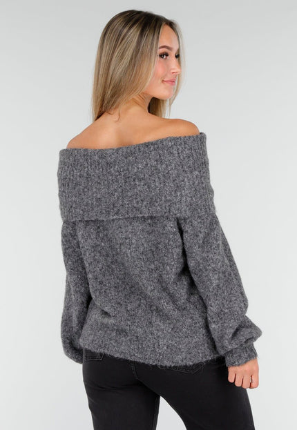 OP=OP.50.NL Grijze Off Shoulder Trui