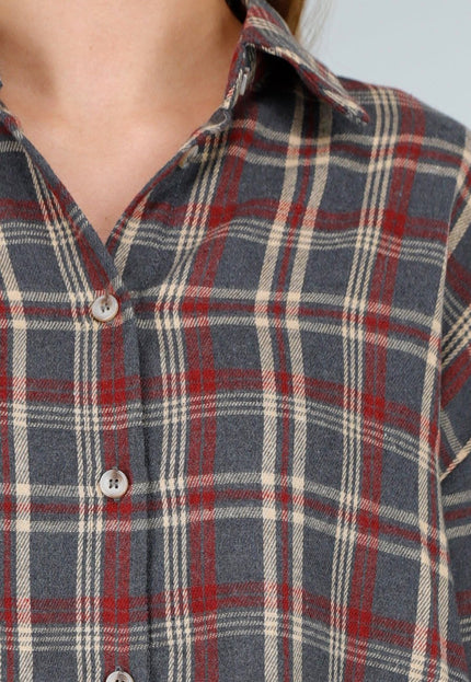 OP=OP.03.NL Oversized Geruite Blouse