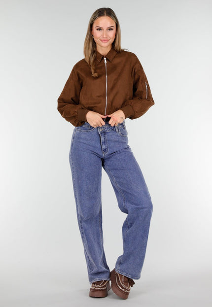 NEW191125 Bruine Pantoffels met Faux Fur