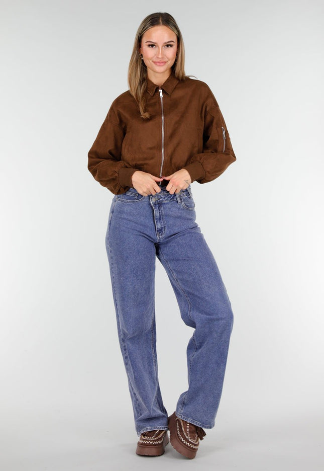 NEW191125 Bruine Pantoffels met Faux Fur