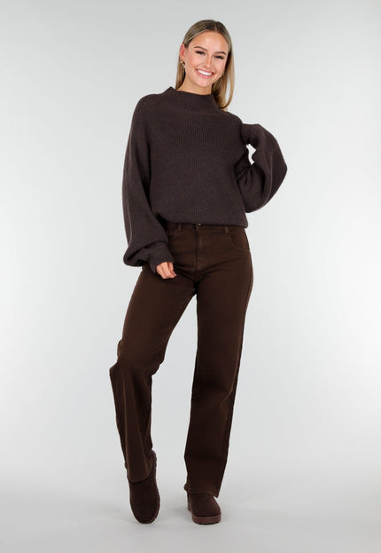 NEW191125 Bruine Instappers met Suede Look