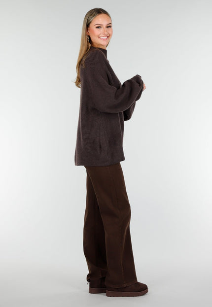 NEW191125 Bruine Instappers met Suede Look