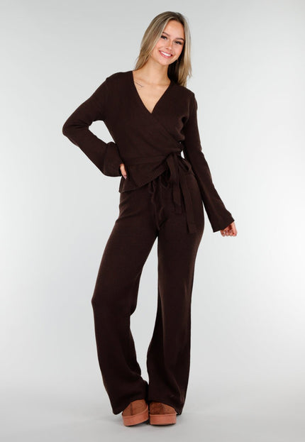 OP=OP.08.NL Bruine Gebreide Wikkeltop