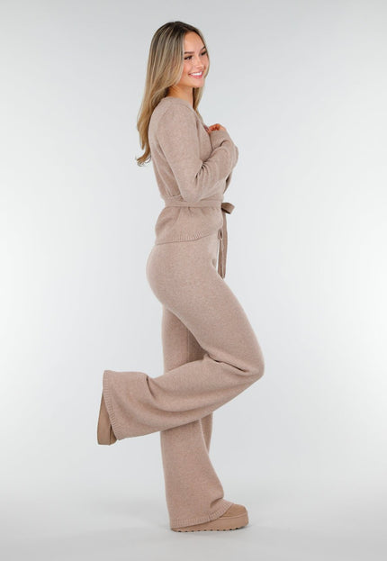 NEW191125 Beige Gebreide Wikkeltop