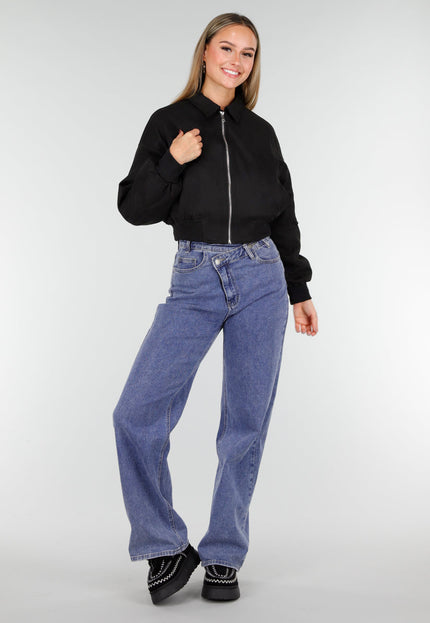 NEW191125 Zwarte Cropped Bomberjas