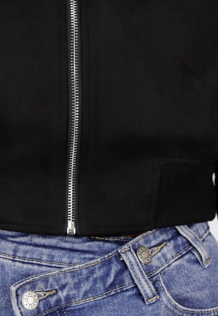 NEW191125 Zwarte Cropped Bomberjas