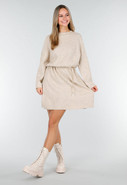 NEW191125 Beige Gebreide Jurk