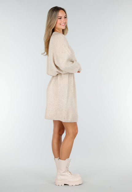 NEW191125 Beige Gebreide Jurk