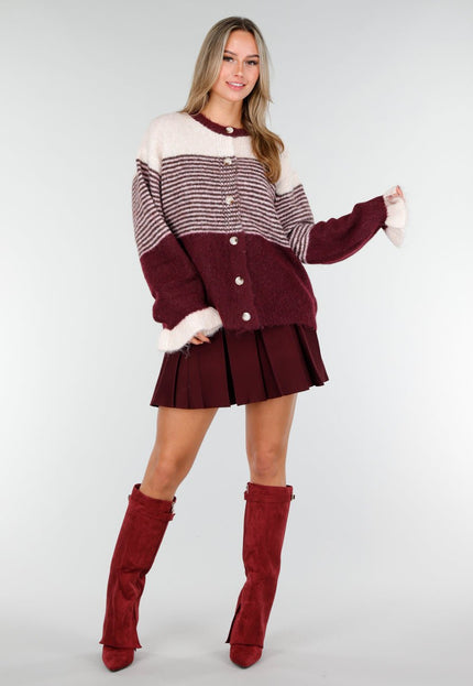 NEW191125 Bordeaux Gestreept Vest