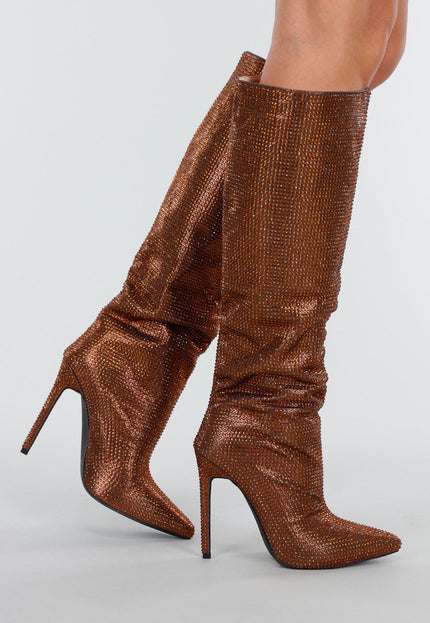 OP=OP.05.S Bronzen Strass Laarzen