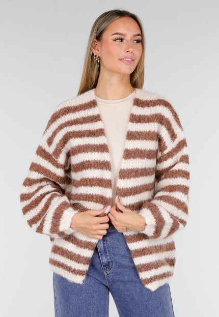 NEW191125 Bruin-Wit Gestreept Vest