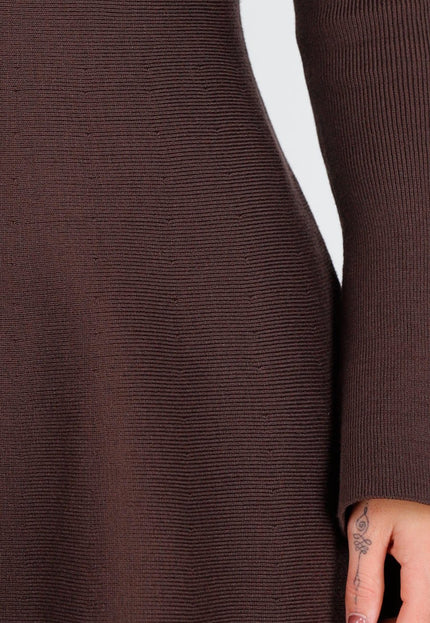 NEW191125 Bruine Gebreide Jurk