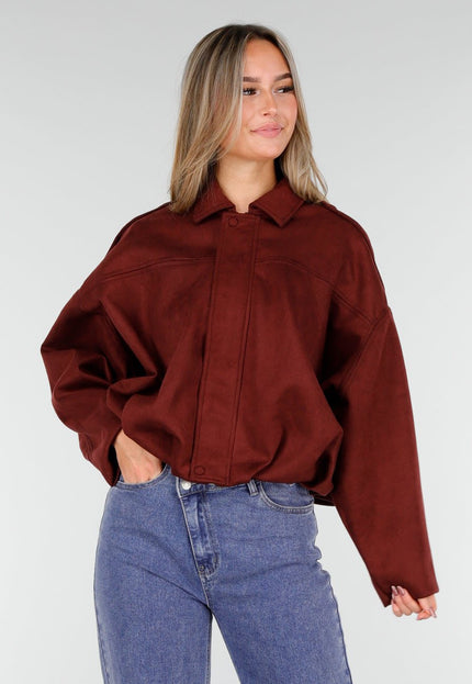 NEW191125 Burgundy Suedelook Jas