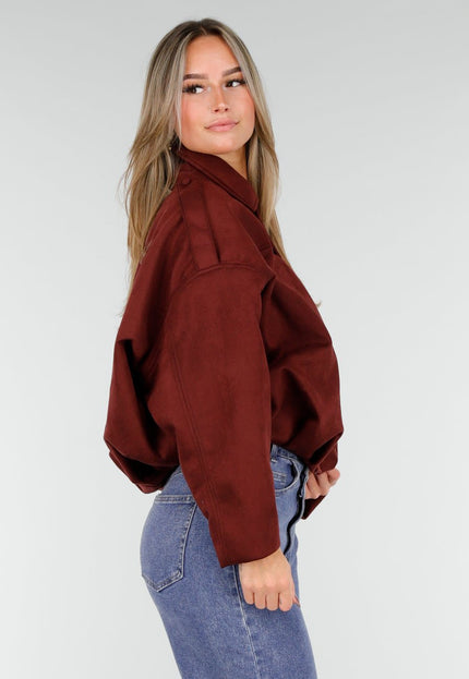 NEW191125 Burgundy Suedelook Jas