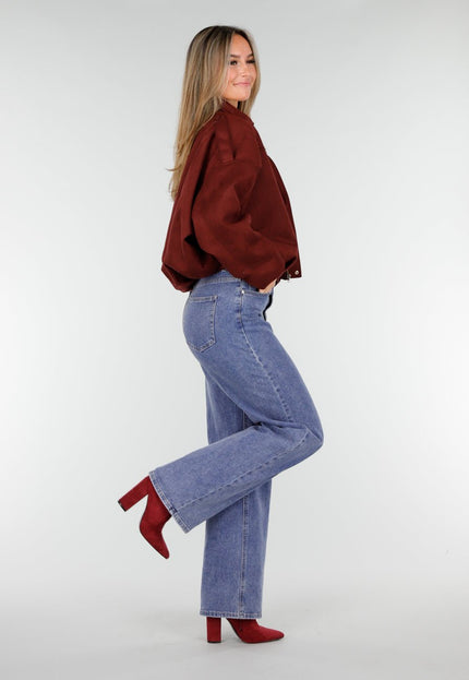 NEW191125 Burgundy Suedelook Jas