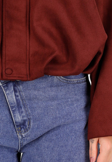 NEW191125 Burgundy Suedelook Jas