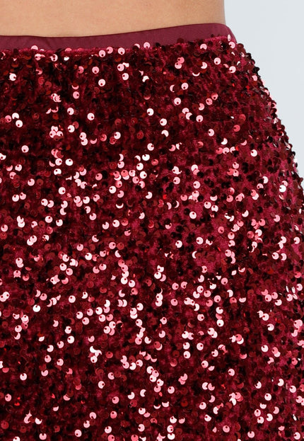 OP=OP.AV.12 Rode Pailletten Midi Rok