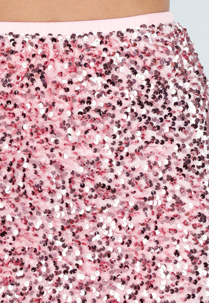 OP=OP.AV.12 Roze Pailletten Midi Rok