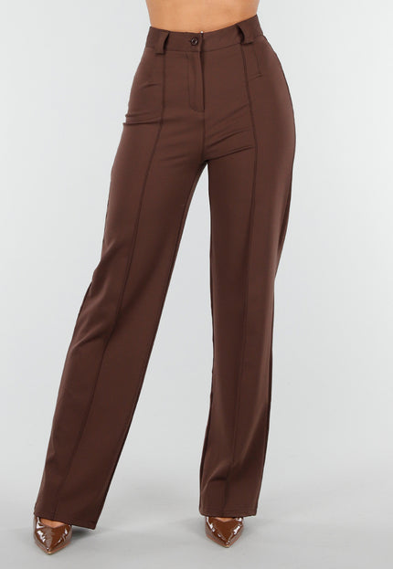 Straight Leg Bruine Pantalon