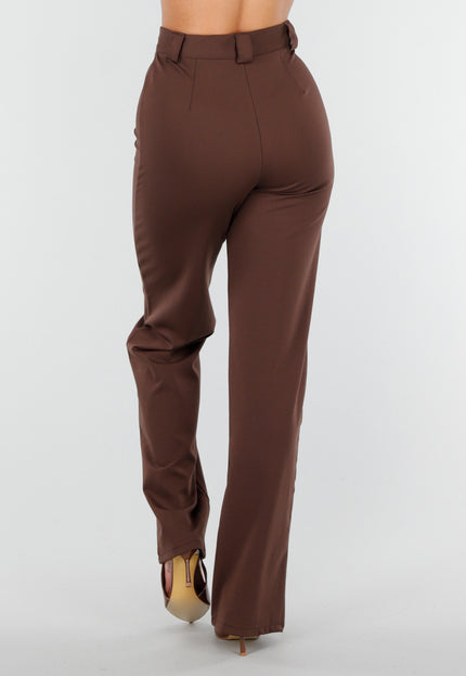 Straight Leg Bruine Pantalon