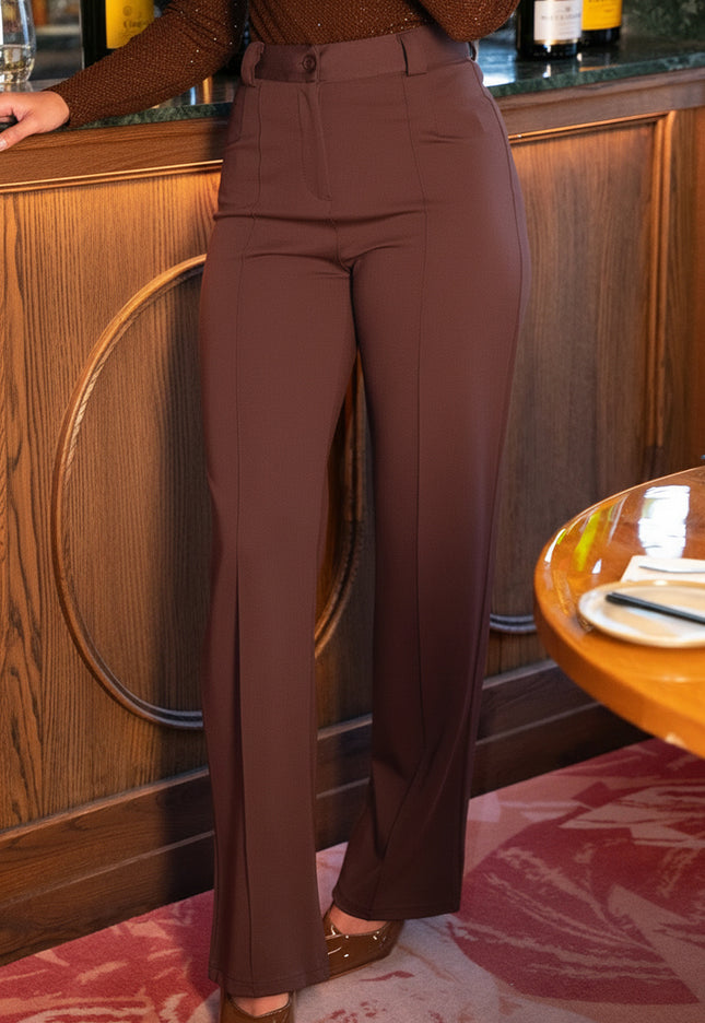 Straight Leg Bruine Pantalon