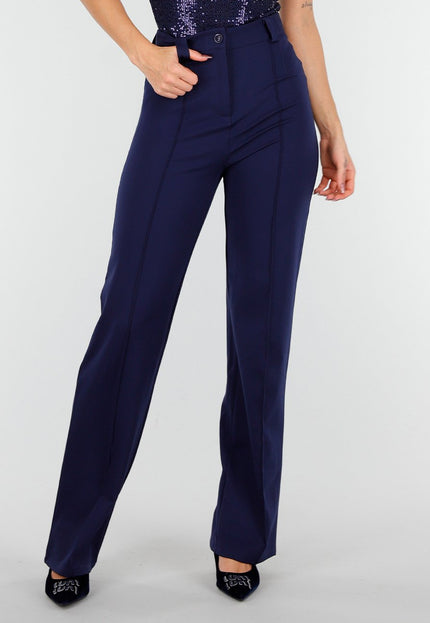 Straight Leg Navy Blauwe Pantalon