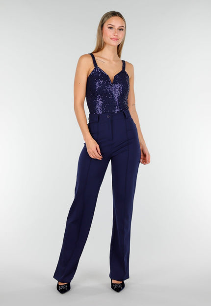 Straight Leg Navy Blauwe Pantalon