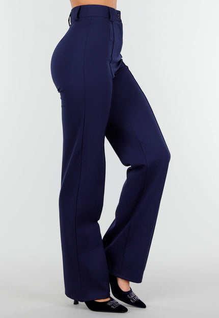 Straight Leg Navy Blauwe Pantalon