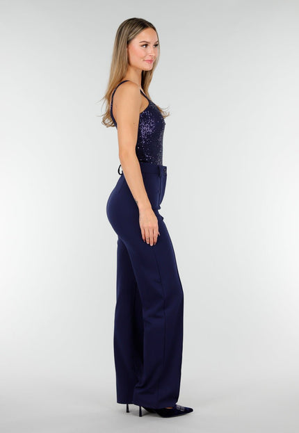 Straight Leg Navy Blauwe Pantalon