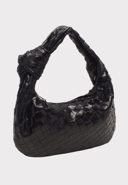 NEW191125 Metallic  Gevlochten Handtas