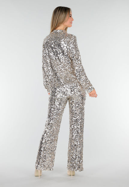 Zilveren Pailletten Blouse