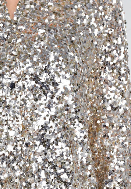 Zilveren Pailletten Blouse