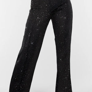 Zwarte Petite Glitter Stretch Pantalon