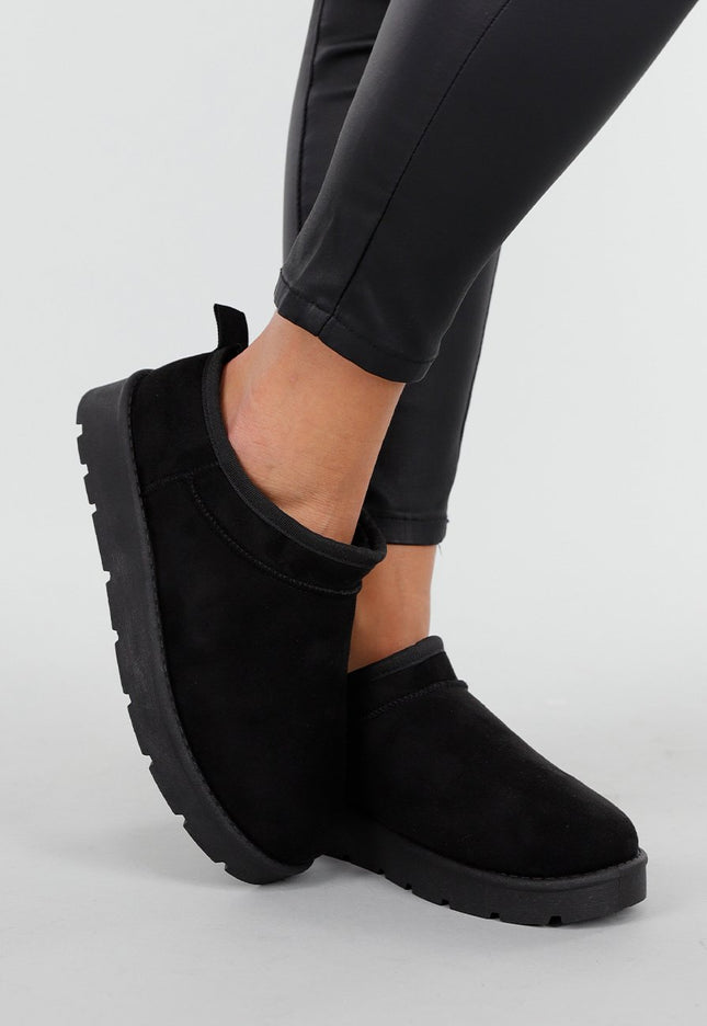 NEW191125 Zwarte Suede Look Instappers