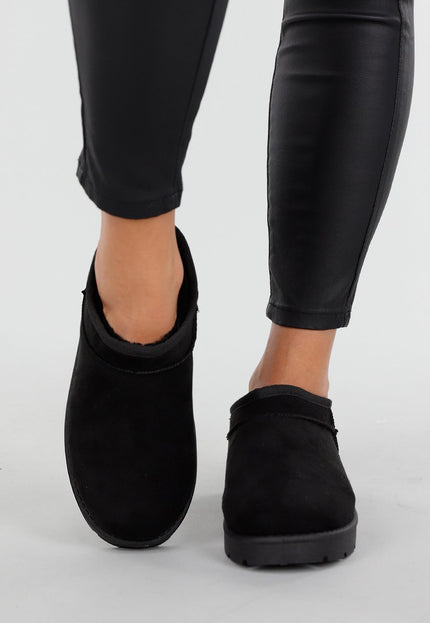 NEW191125 Zwarte Suede Look Instappers