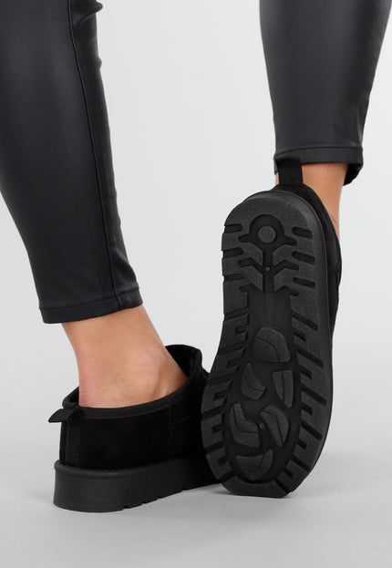 NEW191125 Zwarte Suede Look Instappers