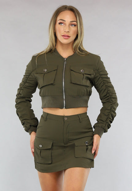 NEW2003 2-Delige Khaki Set met Cargo Zakken