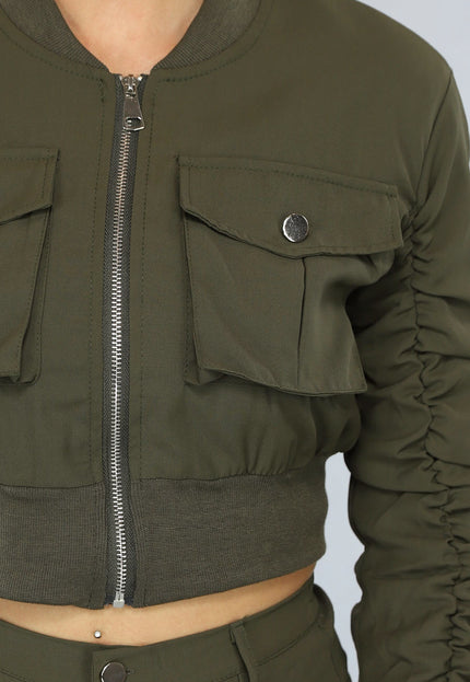 NEW2003 2-Delige Khaki Set met Cargo Zakken