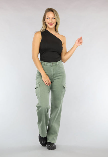 NEW2003 Zwarte Geplooide One Shoulder Top