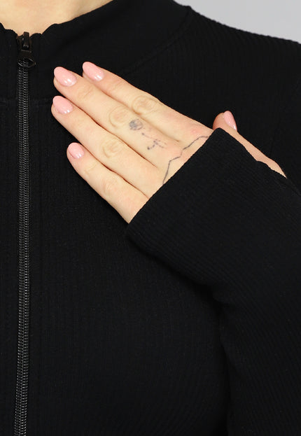 NEW2003 Zwarte Sportieve Stretch Playsuit