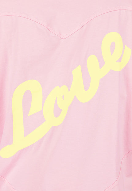 NEW200526 Roze Oversized T-shirt met Backprint