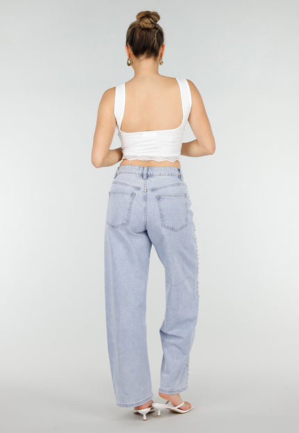 NEW200526 Witte Cropped Top met Kanten Rand