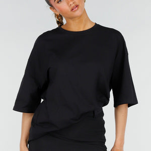 NEW200526 Zwart Oversized T-shirt met Backprint