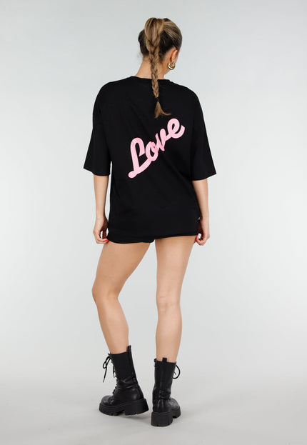 NEW200526 Zwart Oversized T-shirt met Backprint