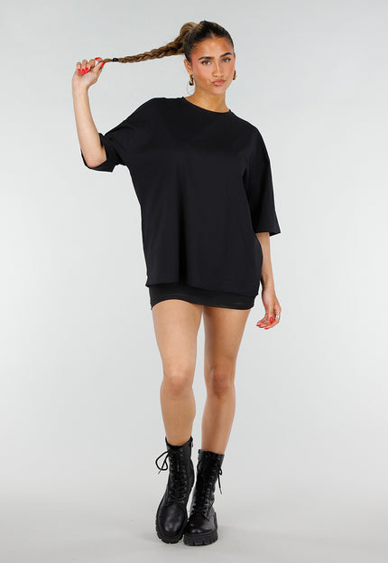 NEW200526 Zwart Oversized T-shirt met Backprint