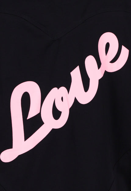 NEW200526 Zwart Oversized T-shirt met Backprint